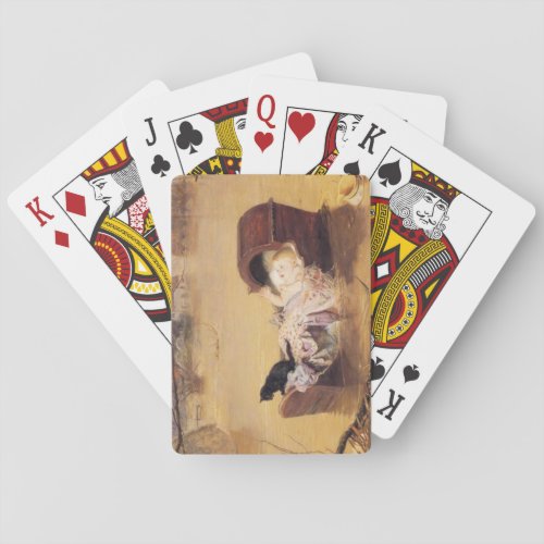 Baby in a Cot During a Flood by JE Millais Poker Cards