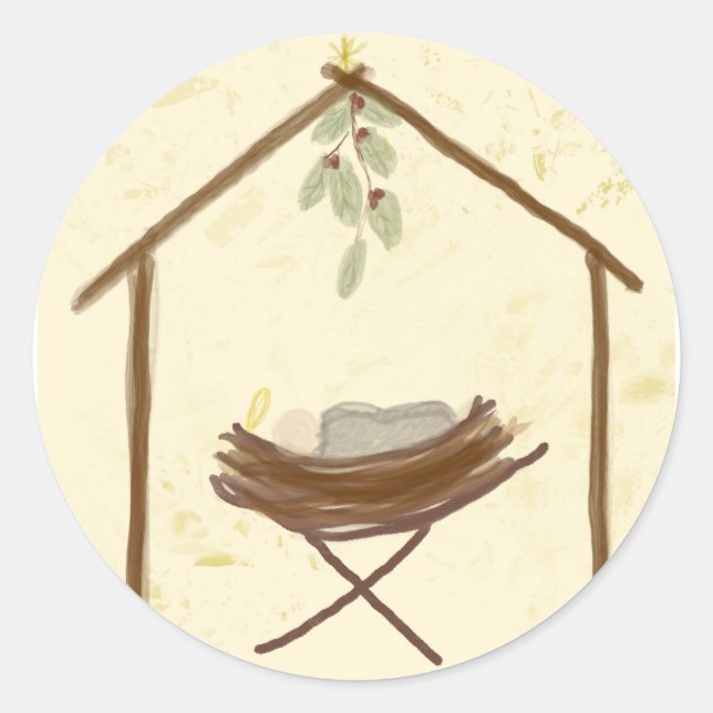 Baby in a manger sticker (Front)
