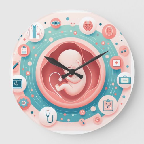 Baby in a Mothers Womb Wall Clock