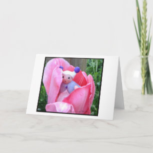 Baby in a Pink Tulip Card