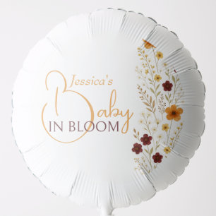 Baby in Bloom Autumn Wildflowers Baby Shower Balloon