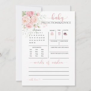 Baby in bloom   baby predictions and advice card