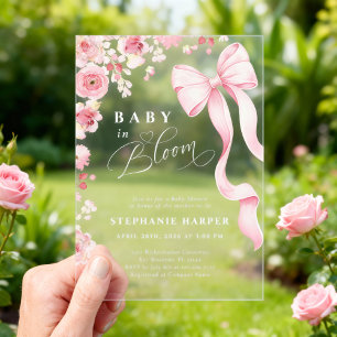 Baby In Bloom Baby Shower Acrylic Invitation 