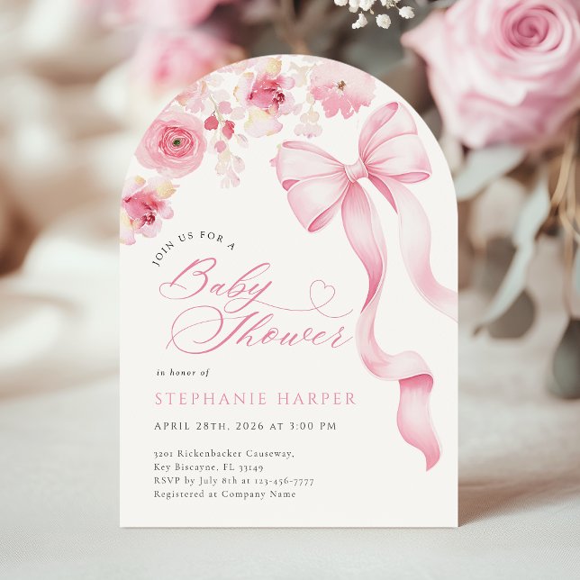 Baby In Bloom Baby Shower Arched Invitation  (Creator Uploaded)