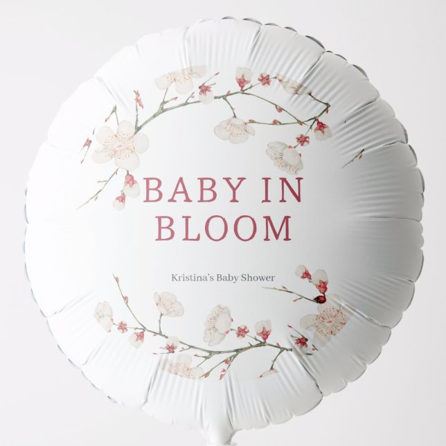 Baby In Bloom Baby Shower Balloon (Front)