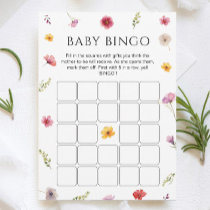 Baby in Bloom Baby Shower  Bingo Game Card