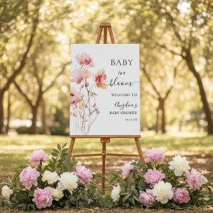 Baby in Bloom Baby Shower Blush Floral Spring Foam Board