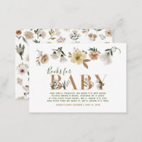 Baby in Bloom Baby Shower Boho Book Request Enclosure Card