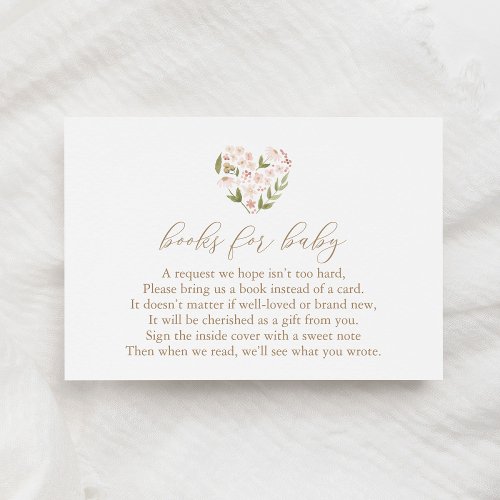 Baby in Bloom Baby Shower Book Request Enclosure Card