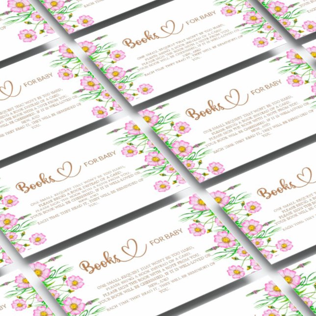 Baby in bloom baby shower books for the baby enclosure card (Creator Uploaded)