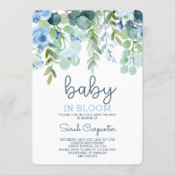 Baby in Bloom baby shower boy Invitation