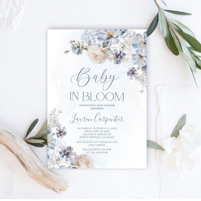 Baby in Bloom Baby Shower Boy Invitation (Creator Uploaded)