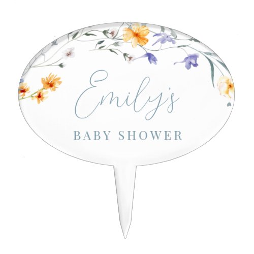 Baby in Bloom Baby Shower Cake Topper