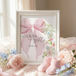 Baby in Bloom Baby Shower Card Gifts Sign