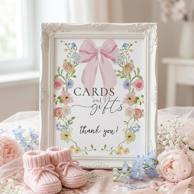 Baby in Bloom Baby Shower Card Gifts Sign (Creator Uploaded)