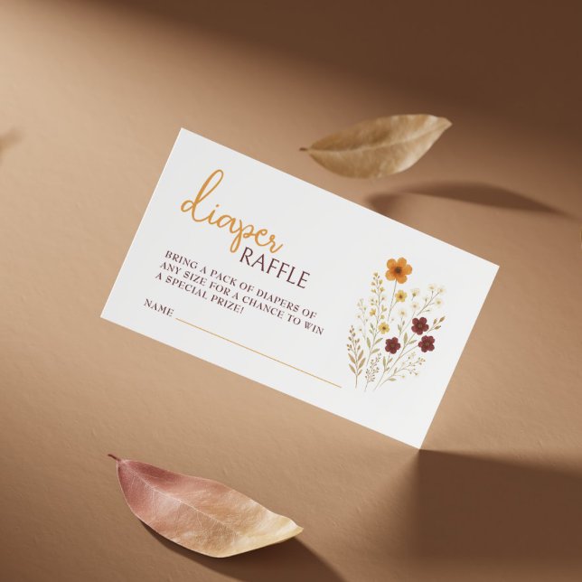 Baby in Bloom Baby Shower Diaper Raffle Enclosure Card (Creator Uploaded)