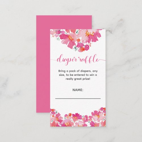 Baby in Bloom Baby Shower Diaper Raffle Floral  Enclosure Card