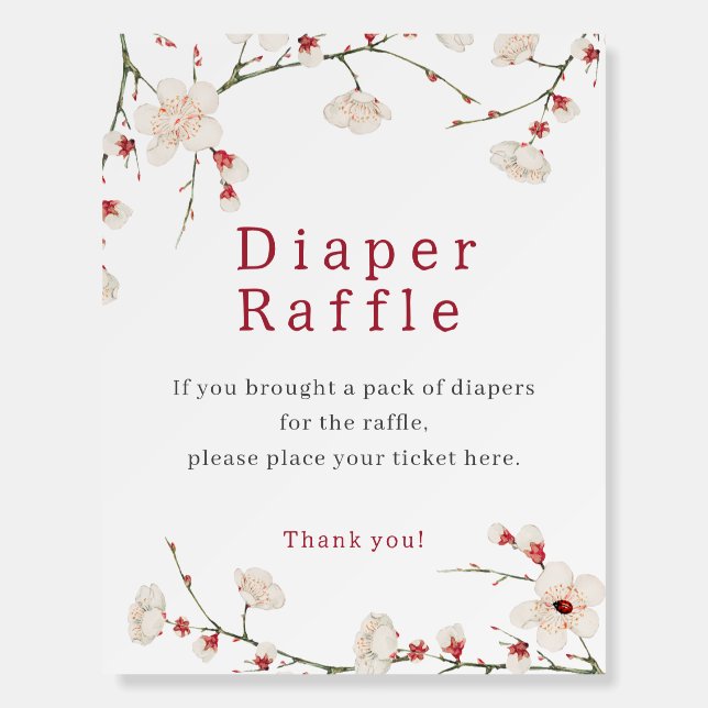 Baby in Bloom Baby Shower Diaper Raffle Foam Board (Front)