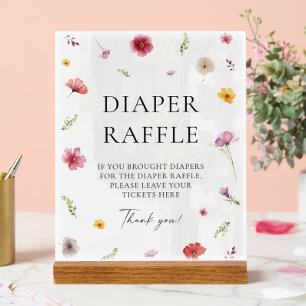 Baby in Bloom Baby Shower Diaper Raffle Game Acrylic Sign