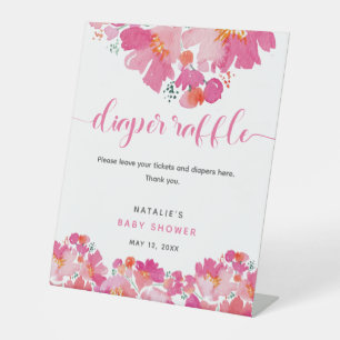 Baby in Bloom Baby Shower Diaper Raffle Sign