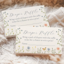 Baby in Bloom Baby Shower Diaper Raffle Ticket
