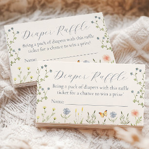 Baby in Bloom Baby Shower Diaper Raffle Ticket Enclosure Card