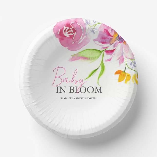 Baby in Bloom Baby Shower Disposable Paper Bowls (Front)