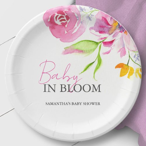 Baby in Bloom Baby Shower Disposable Paper Plates