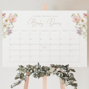 Baby In Bloom Baby Shower Due Date Calendar Foam Board
