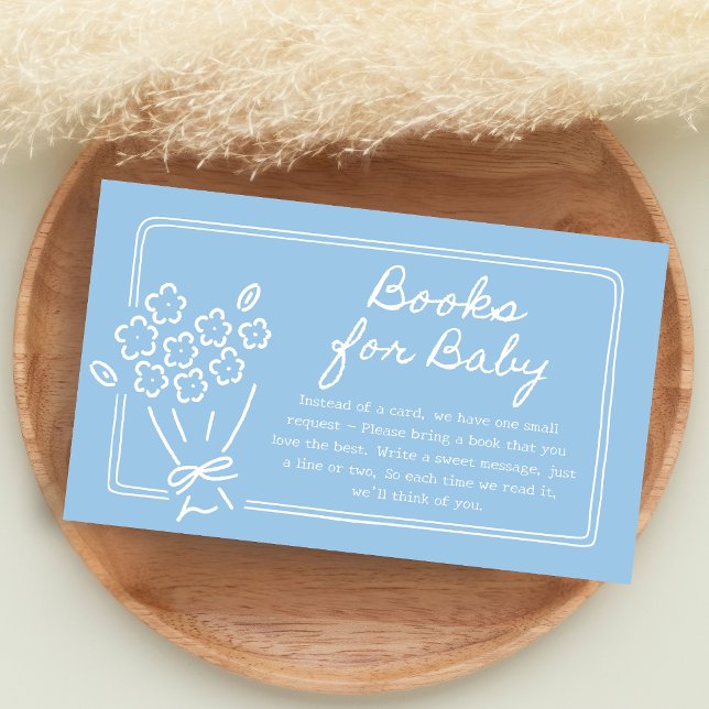 Baby In Bloom Baby Shower Enclosure Card (Blue Hand Drawn Baby in Bloom Baby Shower Books for Baby)
