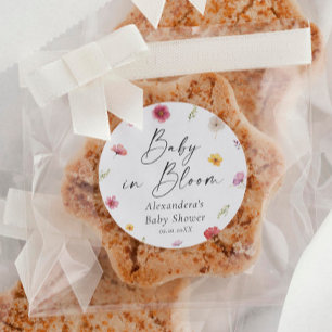 Baby in Bloom Baby Shower Favor Classic Round Sticker