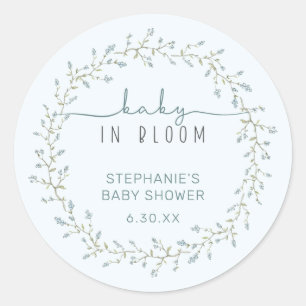 Baby in Bloom Baby Shower Favor Classic Round Sticker
