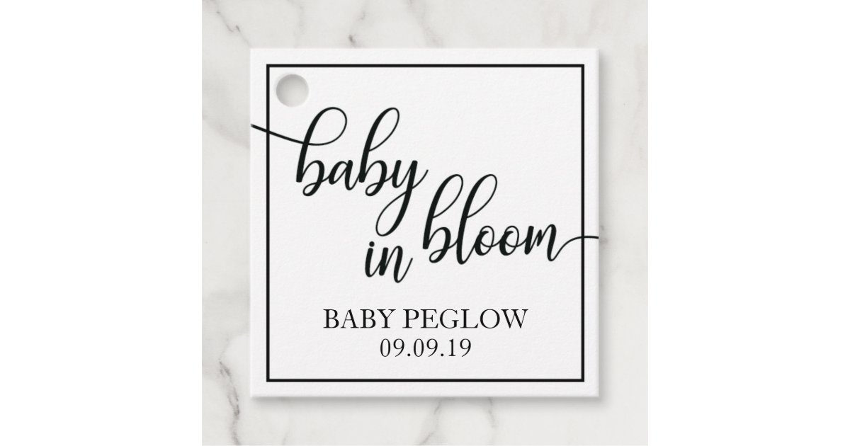 Baby in Bloom Baby Shower Favor Favor Tags Label | Zazzle