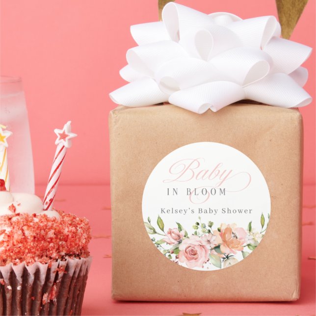 Baby In Bloom Baby Shower Favor Stickers (Party)