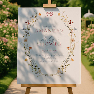 Baby in Bloom, Baby shower floral welcome banner Foam Board