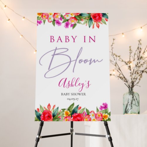 Baby in Bloom Baby Shower floral Welcome sign