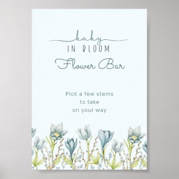 Baby In Bloom Baby Shower Flower Bar Sign by lemontreecards at Zazzle