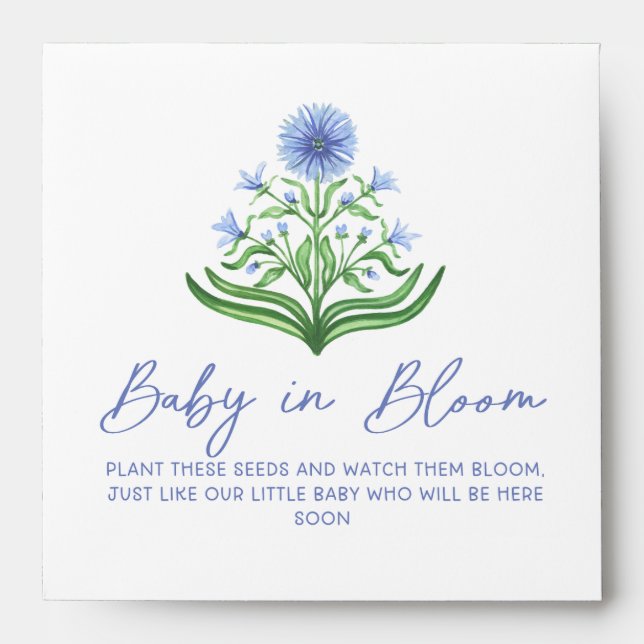 Baby in Bloom Baby Shower Flower Seed Favors Envelope (Front)