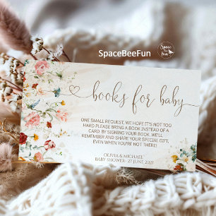 Baby in Bloom Baby Shower Garden books Enclosure Card