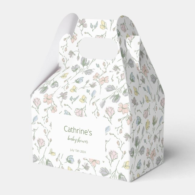 Baby in Bloom Baby Shower Gender Neutral Favor Boxes (Front Side)
