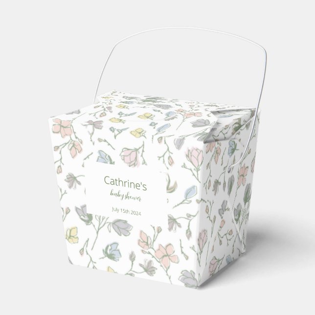 Baby in Bloom Baby Shower Gender Neutral Favor Boxes (Front Side)