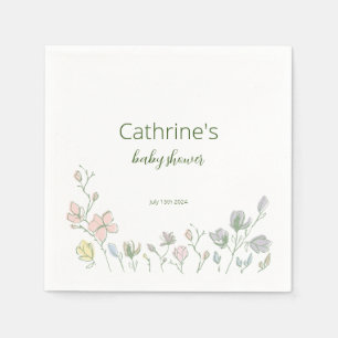 Baby in Bloom Baby Shower Gender Neutral Napkins