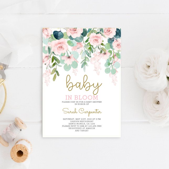 Baby in Bloom baby shower girl Invitation (Creator Uploaded)