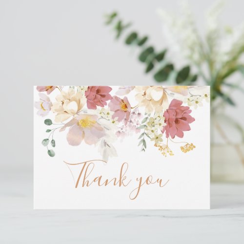 Baby in Bloom Baby Shower Girl Thank You Card
