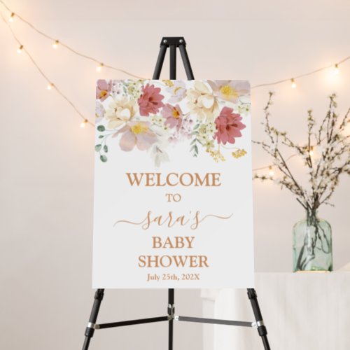 Baby in Bloom Baby Shower Girl Welcome sign