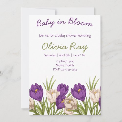 Baby in Bloom Baby Shower Invitation