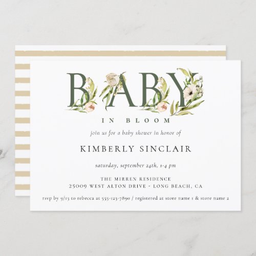 Baby in bloom Baby Shower Invitation