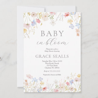 baby in Bloom Baby Shower Invitation