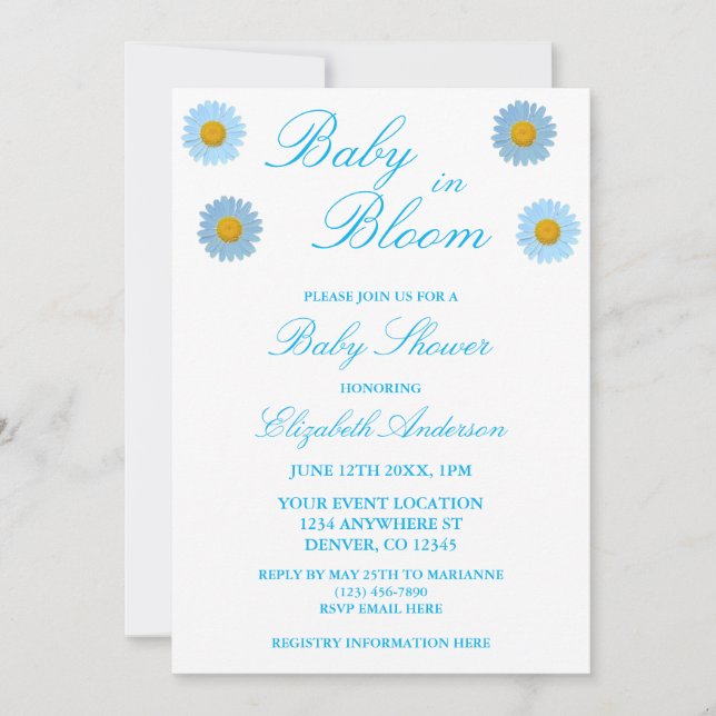 Baby In Bloom Baby Shower Invitation (Front)