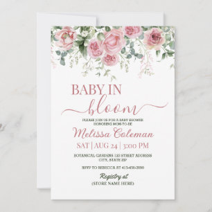  Baby In Bloom Baby Shower  Invitation